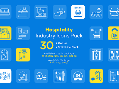 Hospitality Industry Icons Pack boutique hotel cottage hospitality hostel hotel icon icon pack icons industry motel resort villa