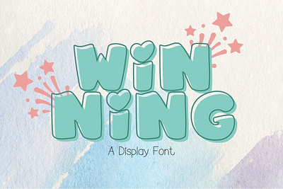 Winning : A Display Font cute fonts decor decorate font display font font hand writing font handwritten font