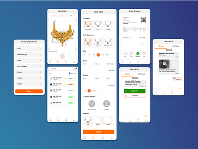 Jewellery Order Management mobile app mobile design product design ui ux