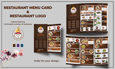 Tri-Fold Menu Card Design animation design graphic design illustration logo menu motion graphics ui