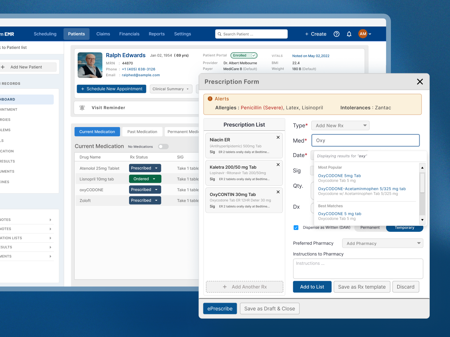 EMR Patient Management Dashboard design dashboard emr emr design healthcare patient management ui ui design ux web web app