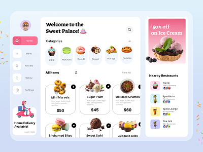 Desserts Dashboard Design clean dashboard desserts food header design hero section design homepage interface landing page light theme minimal ui user interface ux uxui web expert web page web ui website website ui ux design