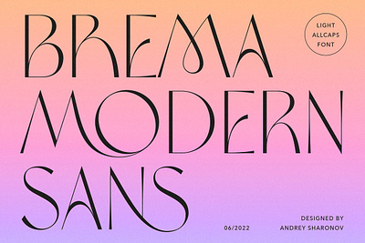 Brema Modern Sans all caps display ligatures light modern sans serif thin font