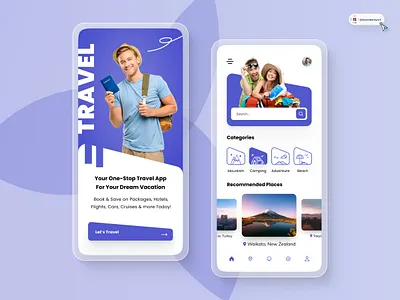 Travel App Design 3d animation art branding digitaldesign flatdesign graphic design icon illustration innovationsync landing page logo mobile motion graphics nft product design typography ui vector webdesign