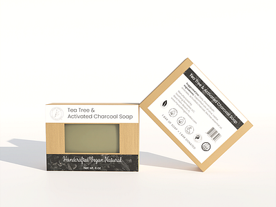 Tea Tree & Activated Charcoal Soap | Packaging box design cosmetics design design label design packaging packaging design