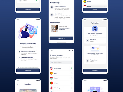 Streamlined KYC Verification Process blockchain crypto cyber security documents fintech id identity verification identity platform ios kyc mobile ux mobile app mobile application privacy product design product page security tool settings page verification visual identity