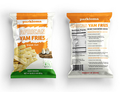 African Yam Fries Bag Packaging bag design food packaging food packaging design label design packaging packaging design pouch pouch design pouch packaging