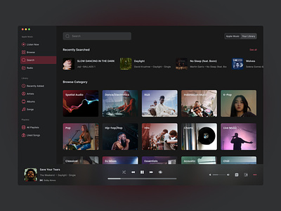 Apple Music - Redesign app design appdesign apple music music app music streaming music web musicapp musicstreaming musicweb redesign search page design searchpage ui ui design ux