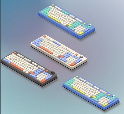 Mechanical Keyboard art 3d graphic design isometric ui