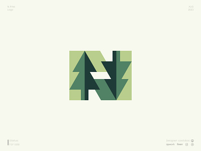 N Pine branding design hike icon logo logodesign logotype minimal n pine tree vector