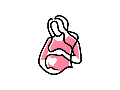 Pregnancy Love Pregnant Woman Logo birth branding design heart icon illustration logo love maternity pregnancy pregnant vector