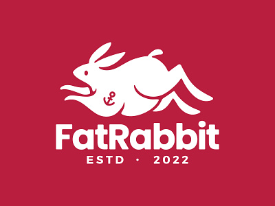 Swift Hare: Running Fat Rabbit Logo branding design fast fat hare illustration jump jumping logo quick rabbit run running