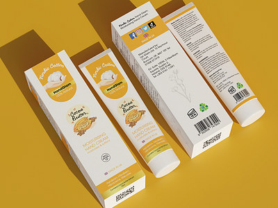 Tube and Box Packaging for Nordic Cotton Moisturizing Hand Cream cosmetic label cosmetics cosmetics label design3 label design packaging packaging design tube design