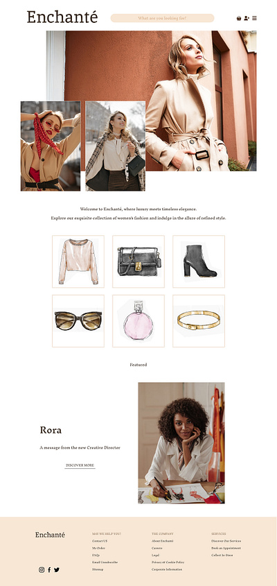 Enchanté / fashion website adobe xd branding clothes fashion figma graphic design online shop photoshop ui user experience ux