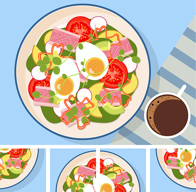 Food Illustrations - Salad Edition digitalart digitalillustration foodillustration graphicdesign illustration illustrator visualdesign