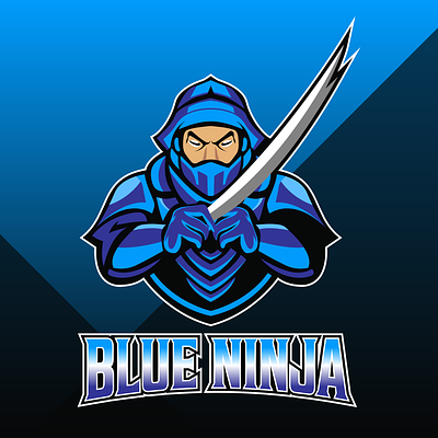 Blue Ninja design graphic design logo mascot ninja