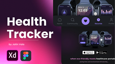 Health Tracking App design health health tracker internship project tracker ui ux watch