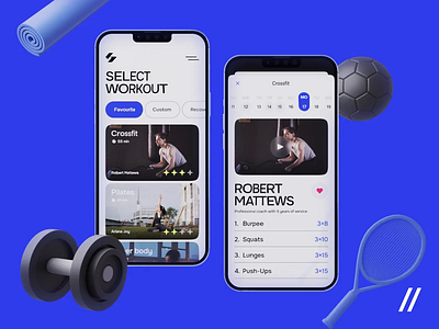 Gym Workout Planner Mobile iOS App after effect figma ui ux workout