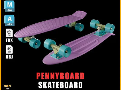 Pennyboard 3D Model 3d 3d modeling animation arnold blender hardsurface maya motion graphics pbr material pennyboard skateboard