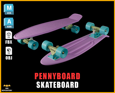 Pennyboard 3D Model 3d 3d modeling animation arnold blender hardsurface maya motion graphics pbr material pennyboard skateboard