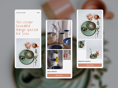 Website design concept for a terracotta studio design desktopdesign figma mobileui ui userinterface userinterfacedesign webdesign