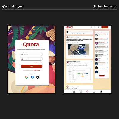 Quora Redesign anmol quora redesign ui uitrends ux