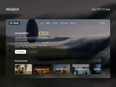 DailyUI day 025 challenge dailyui movie play tv tv app ui