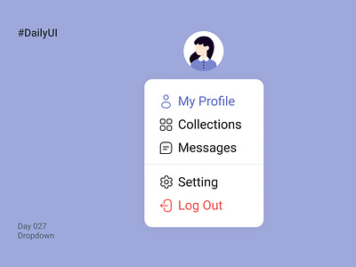 DailyUI day 027 dailyui dropdown log out profile ui