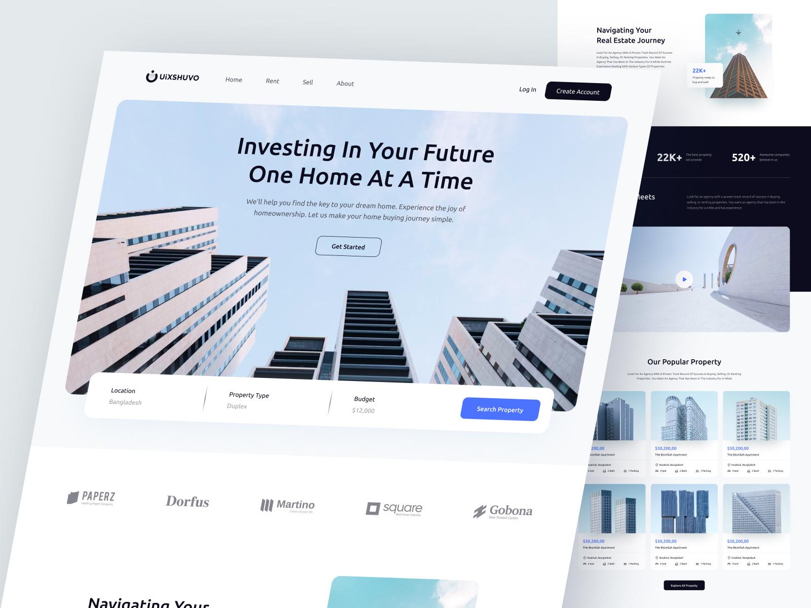 Example of Real Estate Landing Page Design
