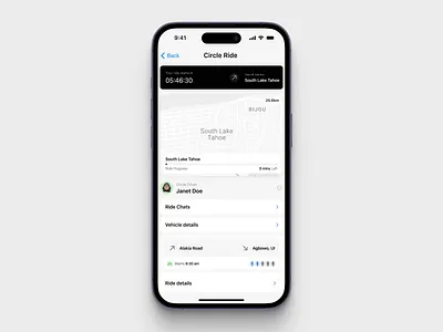 Ongoing Circle ride dashboard graphic design ios design mobile mobile design product design rideshare ui ux widget