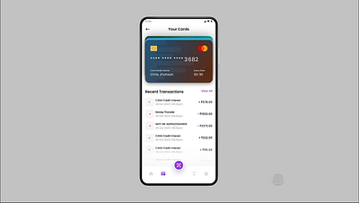 Card Flip Animation android animation app bank card credit credit card debit flip icon interaction ios micro interaction mobile app recent transaction transaction ui ux ux design view all