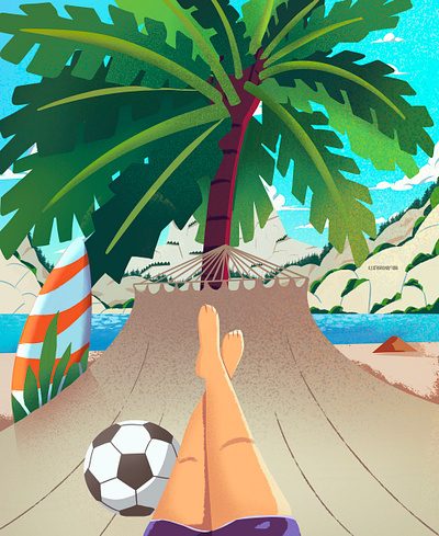 Relaxing… 2d adobe photoshop animation artwork beach colorful design digital art digital illustration drawing graphic design graphics hand drawn illustration illustration poster procreate sea sun texture vector