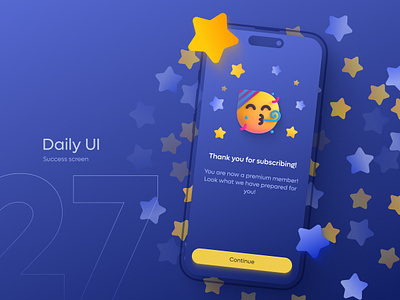 Daily UI #27 - Success screen app dailyui design interface member membership message mobile mobile app premium subscriber subscription success success ui ui uiux user interface ux