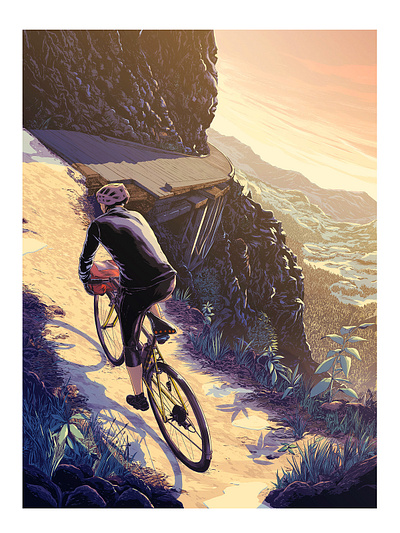 Mountain Cycling design illustration