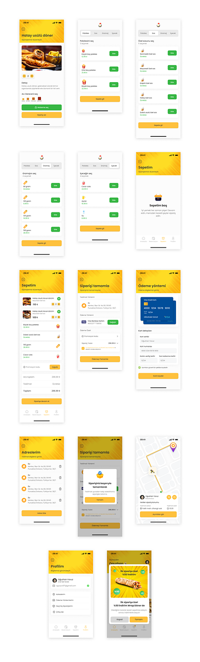 Wrap designs app color design desıgn food frame landingpage logo payment profile web wireframe yellow