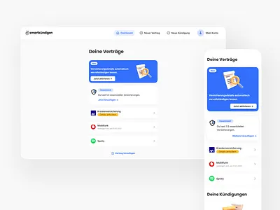 Minimal Contracts Dashboard app banner berlin cell contracts dashboard design illustration logo minimal overview reduced simplicity ui web webapp webdesign