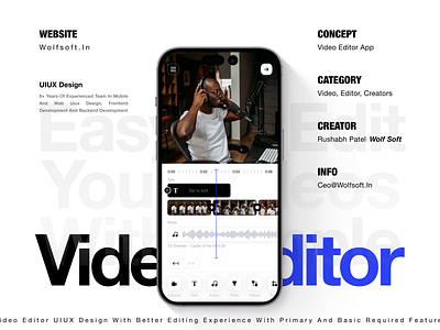 Video Editor App after effect android animation app apple design editing editor effect experience frames ios photo saas transmission ui uiux ux video video editor