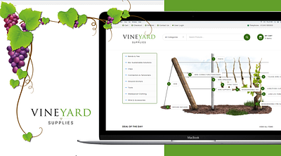 Vineyard Supplies website design branding logo design prototyping ued ux design website design