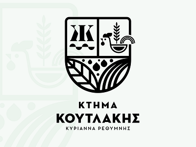 badge design "Ktima koutlakis" farm adobe illustrator adobe photoshop badge branding chicken crete design eggs farm flat grafikonart graphic design illustration logo oliveoil organic ranch rethmno ui vector