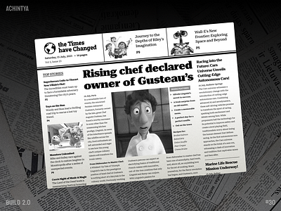 Newspaper design - Build 2.0 build challenge design figma newspaper pixar practice ui