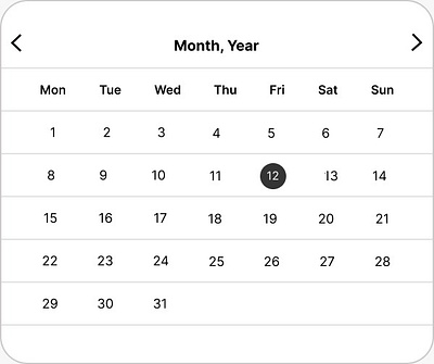 Calender current month,year and date branding calender calender design graphic design logo ui ux ux design