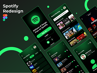 Spotify Music App Redesign app design branding design figma illustration mobile app mobile app design music app ui userexperience userinterface ux