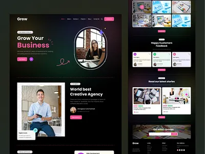 Grow Business Agency agency business clean design minimal simple ui