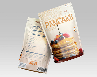Pancake packaging ,pouch design branding graphic design packaging pouch design