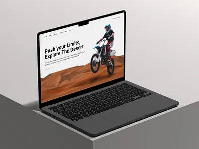 Motorcycle Landing Page - Desert clean creative desert design illustration inspiration landing landing page minimal motion motor photoshop ui visual website