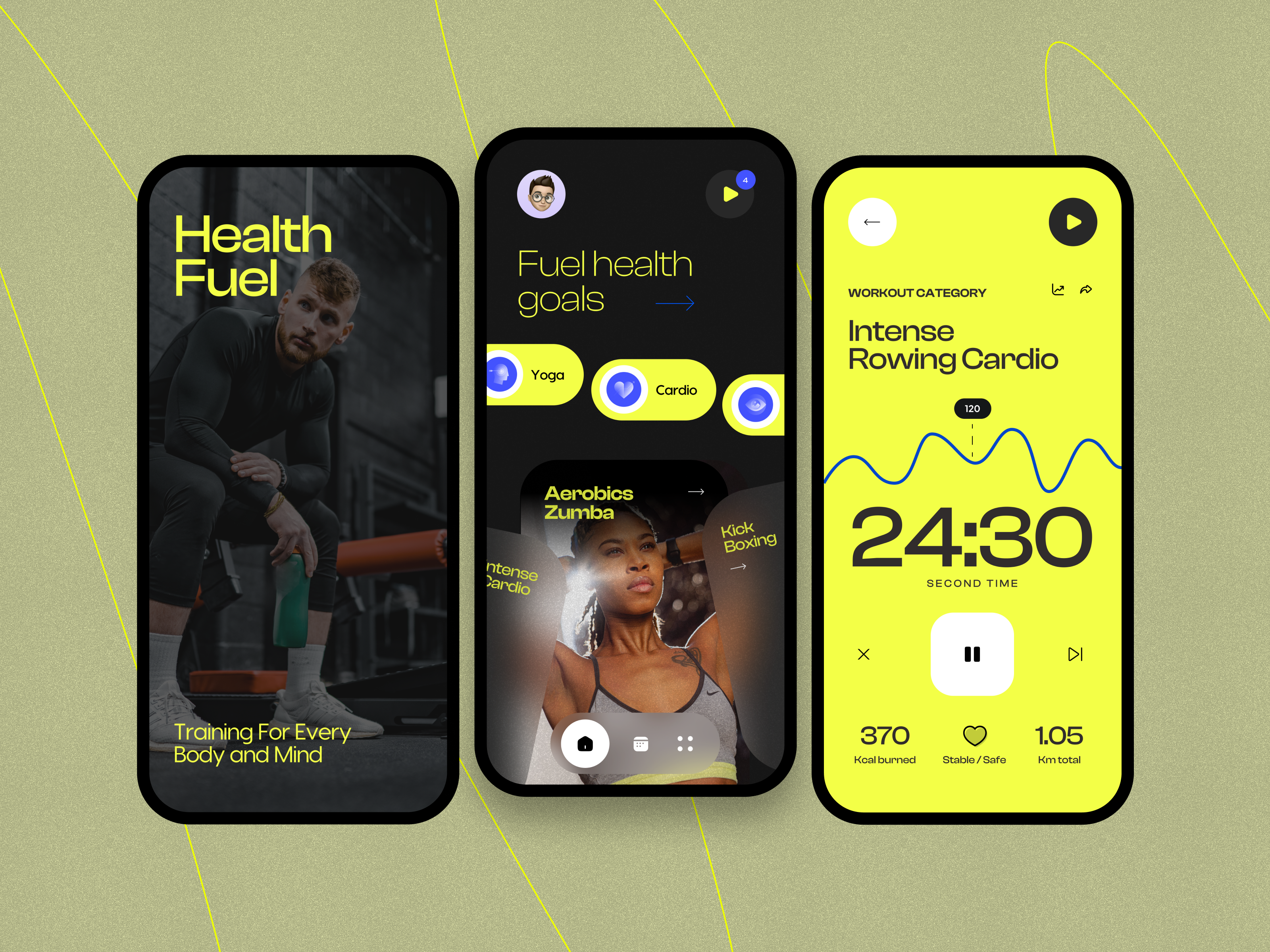 Health Fuel Fitness and Diet App app design cardio diet fitness fitness app gym gym app health health app minimal mobile app personal training product design typography ui ui design workout workout app