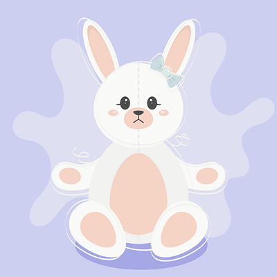 Plush toy illustration bunny children cute toy vector