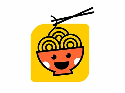 LOGO NOODLE FUNNY branding design flat food graphic design illustration logo vector
