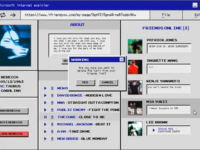 90s social network 90s design figma ui