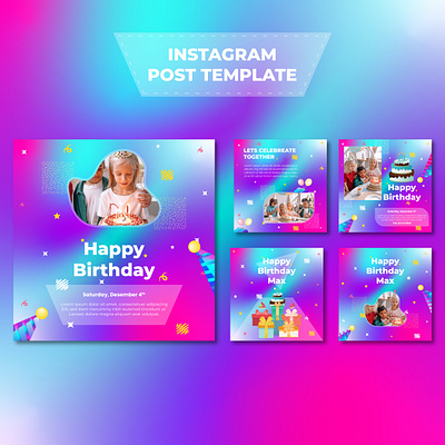 Birthday Instagram Post Template Set birthdaybash birthdaycake birthdaycelebration birthdaycheers birthdayfun birthdaygifts birthdaygirl birthdayjoy birthdaylove birthdaymemories birthdayparty birthdaysurprise birthdayvibes happybirthday